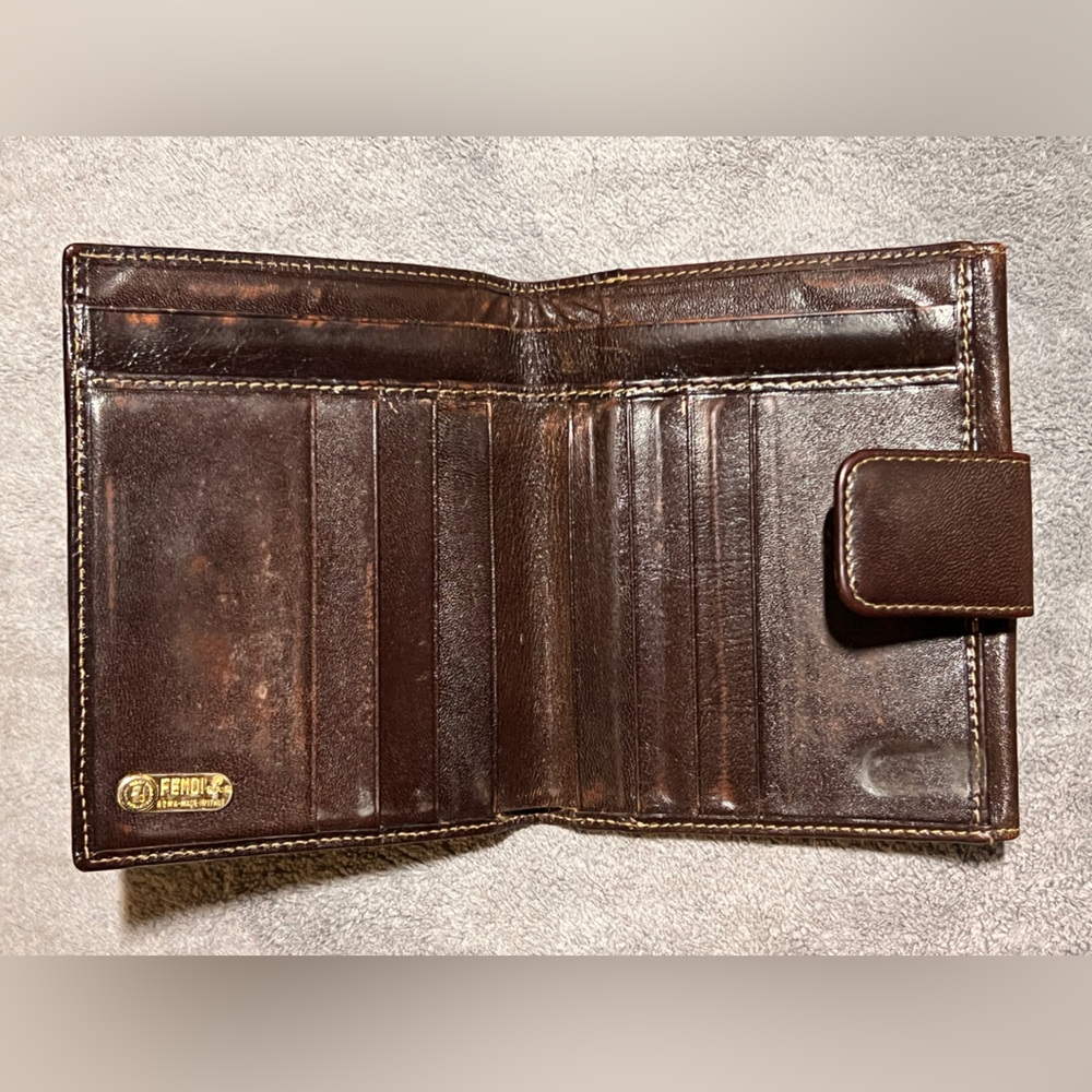 FENDI Zucca Brown Canvas Leather Bifold wallet - Picture 4 of 6